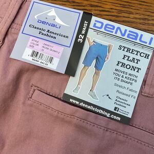 NEW NWT Denali Stretch Waistband Flat Front Shorts Size 32 Rose Quartz Beach